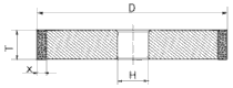 Круг эльборовый шлифовальный 1А1  30 х6 х 6 х 5, 125/100.35 м/с/на керамическ.основе