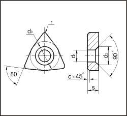 Пластина для резцов 6-ти гр.711-1004 (ломанный треугольник) опорная ВК15 ГОСТ 19075-80